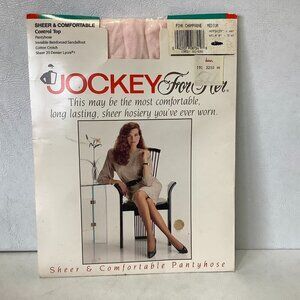 NIP Vintage Jockey for Her Sheer & Comfortable Pantyhose Medium Pink Champagne